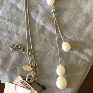 Long pearl drop necklace